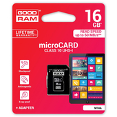 Goodram microSDHC (16GB | klasa 10 | UHS I) + adapter