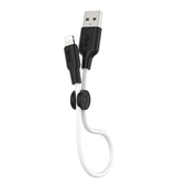 HOCO Kabel USB Silicone X21 8-pin czarno-bia�y 0,25m do SAMSUNG ZV50