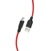 HOCO Kabel USB Silicone X21 8-pin czarno-czerwony 1m do SAMSUNG ZV50