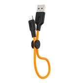 HOCO Kabel USB Silicone X21 8-pin czarno-pomara�czowy 0,25m do SAMSUNG ZV50