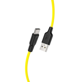 HOCO Kabel USB Silicone X21 typ-C czarno-��ty 1m
