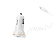HOCO �adowarka samochodowa Z14 plus kabel 8-pin bia�a 1USB 3,4A do SAMSUNG ZV50