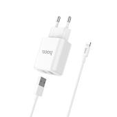 HOCO �adowarka sieciowa C62A plus kabel 8-pin bia�a 2USB 2,1A do SAMSUNG ZV50