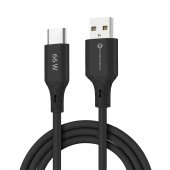 Kabel USB-A do USB-C Forcell 1m do samochodu Android Auto czarny do Samsung Galaxy F55 5G