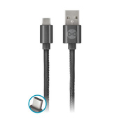 Kabel Forever USB typ-C sk�ra czarny 1m 2A