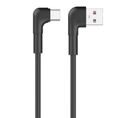 kable Kabel USB A - USB-C do szybkiego �adowania telefonu 3A 1m Maxlife z wtykiem k�towym czarny do Oppo Reno 13FS 5G