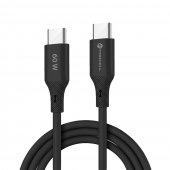 Kabel USB-C USB-C 1m Forcell silikonowy QC4.0 PD czarny do SAMSUNG ZV50