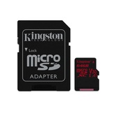 Kingston karta pamici microSDXC Canvas React (64GB | class 10 | UHS-I | 100 MB/s) + adapter