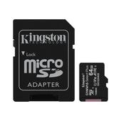Kingston karta pamici microSDXC Canvas Select Plus (64GB | class 10 | UHS-I | 100 MB/s) + adapter