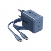 �adowarka Forcell F-Energy AVS 60W GaN III Crystal Color 2xUSB-C + kabel 1 m granatowa do Samsung Galaxy S25 Plus