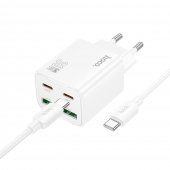 �adowarka Hoco N56 30W 2xUSB-C 2xUSB-A z kablem 1m USB-C bia�a do Huawei Ascend P8