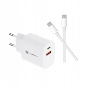 Szybka �adowarka 30W z kablem do telefonu Forcell  2 porty USB i USB-C bia�a do Samsung Galaxy A52S 5G