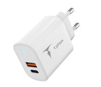 Ładowarka sieciowa T-PHOX GLORY 45W USB/USB-C WHITE Ładowarka sieciowa T-PHOX GLORY 45W USB/USB-C WHITE