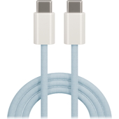 Maxlife kabel MXUC-06 USB-C - USB-C 1,0 m 20W niebieski nylonowy do SAMSUNG ZV50