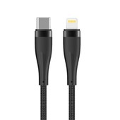Maxlife kabel MXUC-08 USB-C - Lightning 1,0 m 27W czarny nylonowy do SAMSUNG ZV50