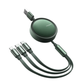 Mcdodo kabel 3w1 Retractable USB - Lightning + USB-C + microUSB 1,2 m zielony zwijany CA-7251 do SAMSUNG ZV50