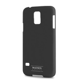 Nak�adka z satynowego plastiku Madsen House czarna do Samsung Galaxy S5