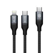 NILLKIN DATA CABLE DUALPOWER 2w1 TYPE C PD 3.0 100W+LIGHTNING PD27W,BLACK do SAMSUNG ZV50