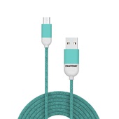 PANTONE kabel USB - microUSB 1,5m 2,4A PT-MC001-5 Teal 3242C do SAMSUNG ZV50