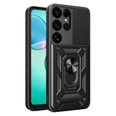 etui  z ringiem Pokrowiec Camshield Case czarny do Samsung Galaxy S25 Ultra