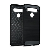etui silikonowe Pokrowiec Carbon Case czarny do LG K51S