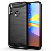 Pokrowiec Carbon Case czarny do Motorola Moto E6 Plus