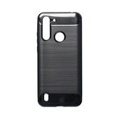 Pokrowiec Carbon Case czarny do Motorola Moto G8 Power Lite