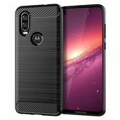 Pokrowiec Carbon Case czarny do Motorola One Vision