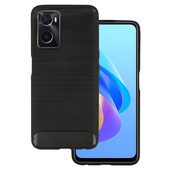 etui silikonowe Pokrowiec Carbon Case czarny do Oppo A96