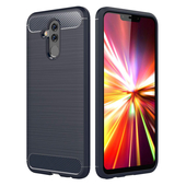 etui pancerne Pokrowiec Carbon Case niebieski do Huawei Mate 20 Lite
