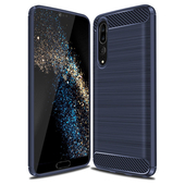etui na ty� Pokrowiec Carbon Case niebieski do Huawei P20