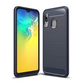 etui pancerne Pokrowiec Carbon Case niebieski do Samsung Galaxy A20e