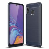 etui pancerne Pokrowiec Carbon Case niebieski do Samsung Galaxy A30