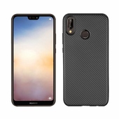 Pokrowiec Carbon Fiber czarny do Huawei P20 Lite