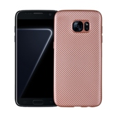 Pokrowiec Carbon Fiber r�owy do Samsung Galaxy S7 Edge