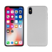 Pokrowiec Carbon Fiber srebrny do Apple iPhone XR