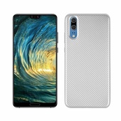 Pokrowiec Carbon Fiber srebrny do Huawei P20