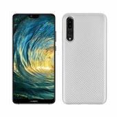 Pokrowiec Carbon Fiber srebrny do Huawei P20 Pro