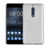 Pokrowiec Carbon Fiber srebrny do Nokia 5 Pokrowiec Carbon Fiber srebrny do Nokia 5