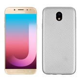 Pokrowiec Carbon Fiber srebrny do Samsung Galaxy J7 (2017)
