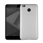 Pokrowiec Carbon Fiber srebrny do Xiaomi Redmi 4X