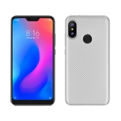 Pokrowiec Carbon Fiber srebrny do Xiaomi Redmi Note 6 Pro