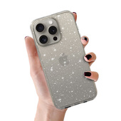 etui ze wzorem Pokrowiec Crystal Glitter Case srebrny do Apple iPhone 16 Plus