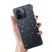 etui ze wzorem Pokrowiec Crystal Glitter Case srebrny do Xiaomi Redmi 11a
