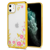 Pokrowiec Diamond Flower z�oty do Apple iPhone XS Max