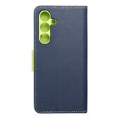 Pokrowiec Fancy Book granatowo-limonkowy do Samsung Galaxy S24 FE