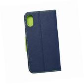 Etui zamykane z klapk� i magnesem Fancy Book granatowo-limonkowy do Apple iPhone X