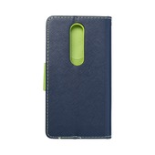 Pokrowiec Fancy Book granatowo-limonkowy do Nokia X6