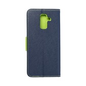 etui z klapk� Pokrowiec Fancy Book granatowo-limonkowy do Samsung Galaxy A6 Plus (2018)