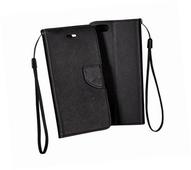 Etui zamykane z klapk� i magnesem Fancy Case czarny do Samsung Galaxy M12